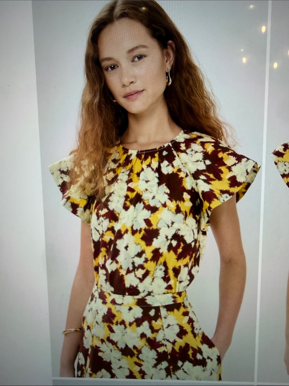 NWT Ulla Johnson Rumi top in Acacia Floral Flutter-Sleeve